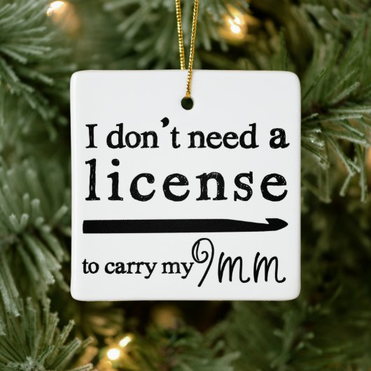 Crochet Hook License Crafts Keramisch Ornament (Boom)