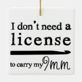 Crochet Hook License Crafts Keramisch Ornament (Achterkant)