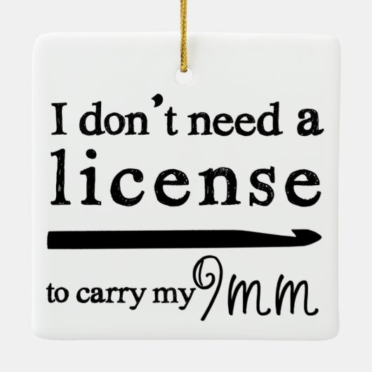 Crochet Hook License Crafts Keramisch Ornament (Achterkant)