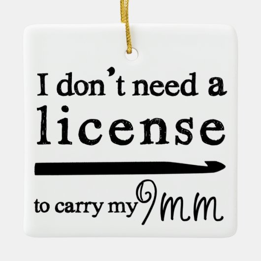 Crochet Hook License Crafts Keramisch Ornament (Voorkant)