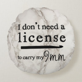 Crochet Hook License Crafts Marble Design Rond Kussen