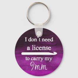 Crochet Hook License Crafts Paarse Waterverf Sleutelhanger