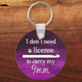 Crochet Hook License Crafts Paarse Waterverf Sleutelhanger (Voorkant)