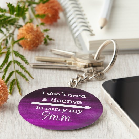 Crochet Hook License Crafts Paarse Waterverf Sleutelhanger (Zijkant)