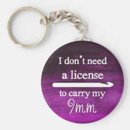 Crochet Hook License Crafts Paarse Waterverf Sleutelhanger