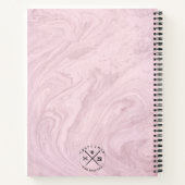 Crochet Hook License Crafts Pink Marble Initiaal Notitieboek (Achterkant)