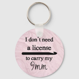 Crochet Hook License Crafts Pink Marble Sleutelhanger