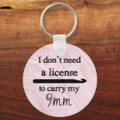 Crochet Hook License Crafts Pink Marble Sleutelhanger (Voorkant)