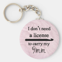 Crochet Hook License Crafts Pink Marble Sleutelhanger