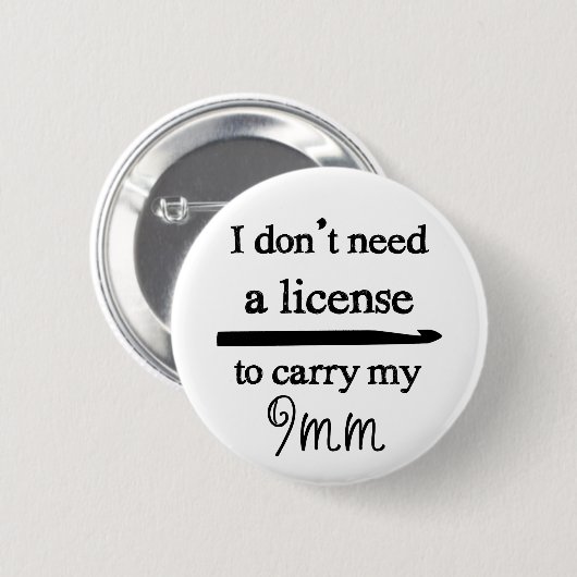 Crochet Hook License Crafts Ronde Button 5,7 Cm (Voorkant /achterkant)