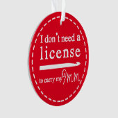 Crochet Hook License {Dark} Crafts Ornament (voorkant)
