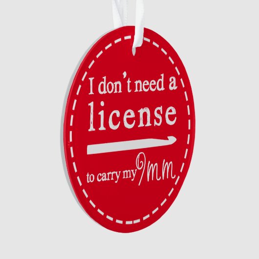 Crochet Hook License {Dark} Crafts Ornament (voorkant)