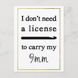 Crochet Hook-licentie Faux Gold Border Crafts Briefkaart