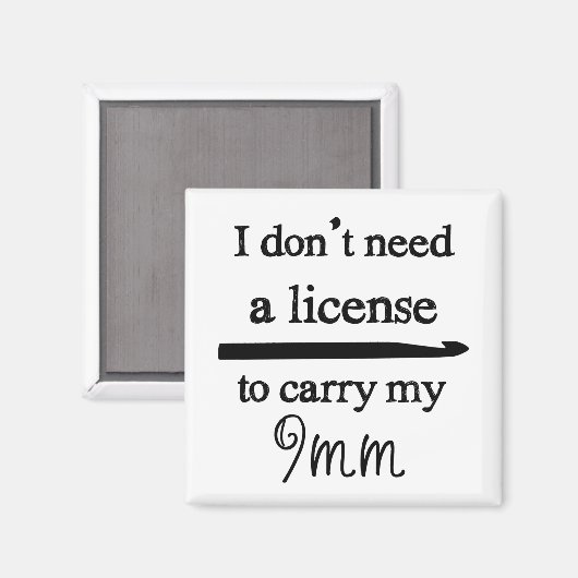 Crochet Hook-licentie Magneet (Voorkant / Achterkant)