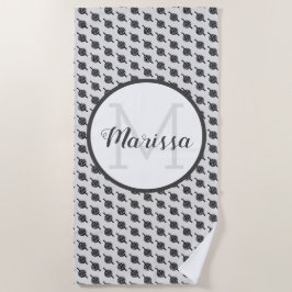 Crochet Hook Yarn & Crafts Name / Initiaal Strandlaken