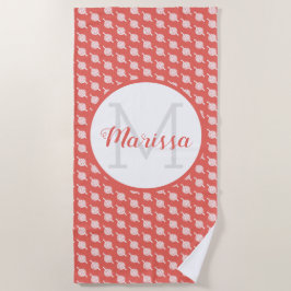 Crochet Hook Yarn & Crafts Name / Initiaal Strandlaken