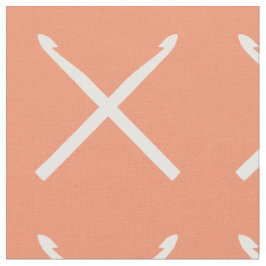 Crochet Hooks Crafts Cross Print White Stof