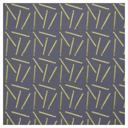 Crochet Hooks Crafts Gold + Midnight Blue Stof (Swatch)