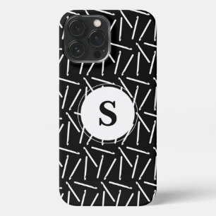 Crochet Hooks Crafts Monogram Dark iPhone Case iPhone 13 Pro Max Hoesje