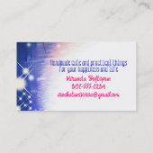 Crochet hooks yarn space universe craft show visitekaartje (Achterkant)