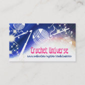 Crochet hooks yarn space universe craft show visitekaartje (Voorkant)