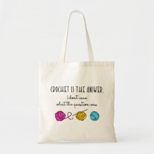 Crochet is het antwoord, Cute Hook en Yarn Tote Bag