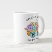Crochet is mijn favoriete plek gepersonaliseerd grote koffiekop (Voorkant rechts)