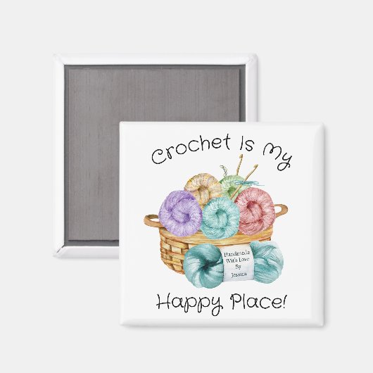 Crochet is mijn favoriete plek gepersonaliseerd magneet (Voorkant / Achterkant)