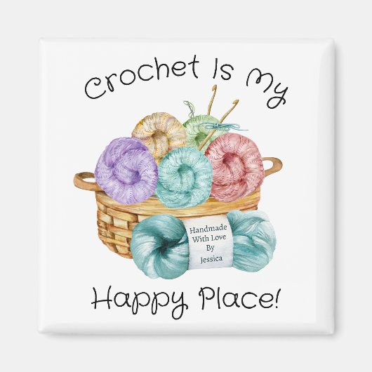 Crochet is mijn favoriete plek gepersonaliseerd magneet (Voorkant)