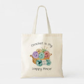 Crochet is mijn favoriete plek gepersonaliseerd tote bag (Achterkant)