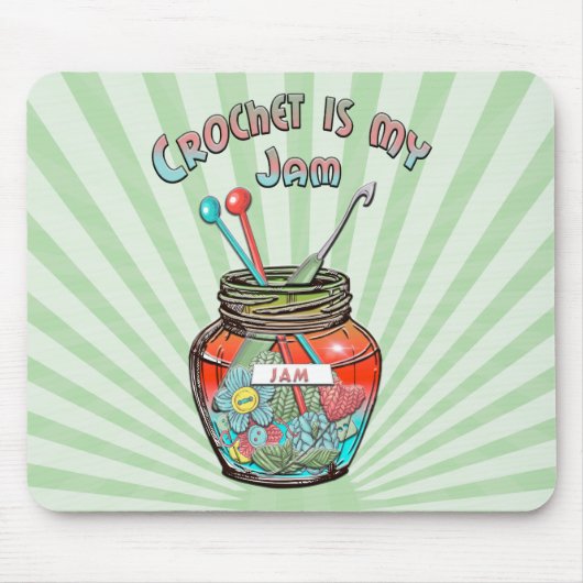 "Crochet is mijn jam" Muismat (Voorkant)