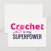 Crochet is Mijn Superpower in Roze Briefkaart (Voorkant / Achterkant)