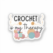 Crochet Is My Therapy Yarn Balls Art Sticker (Voorkant)