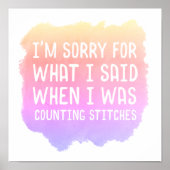 Crochet Knit Counting Stitches Joke Poster (Voorkant)