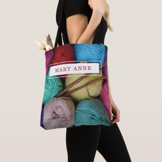 Crochet Knit Yarn Persoonlijk Project Tote Bag (Dichtbij)