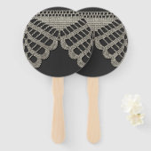 Crochet Lace Handwaaier (Voorkant en achterkant)