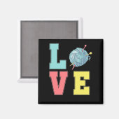 Crochet Love Hobby Crafting Yarn Knitter Magneet (Voorkant / Achterkant)