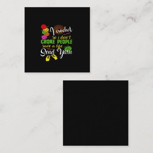 Crochet Lover| I Love Crochetting Vierkante Visitekaartje (Voorkant / Achterkant)