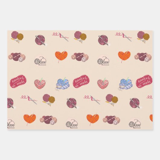 Crochet Lover Yarn Balls en Crochet Hooks Inpakpapier Vel (Voorkant 3)