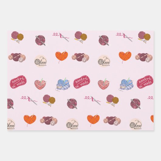 Crochet Lover Yarn Balls en Crochet Hooks Inpakpapier Vel (Voorkant)