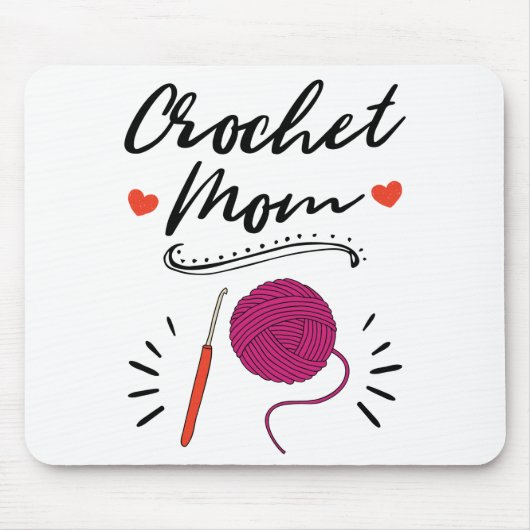 Crochet Ma Crocheting Crocheter Moederdag Muismat (Voorkant)
