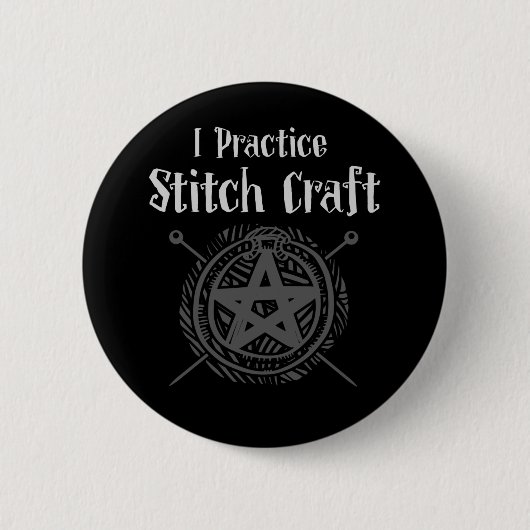 Crochet mama Witch Occult Crafting Yarn Lover Ronde Button 5,7 Cm (Voorkant)