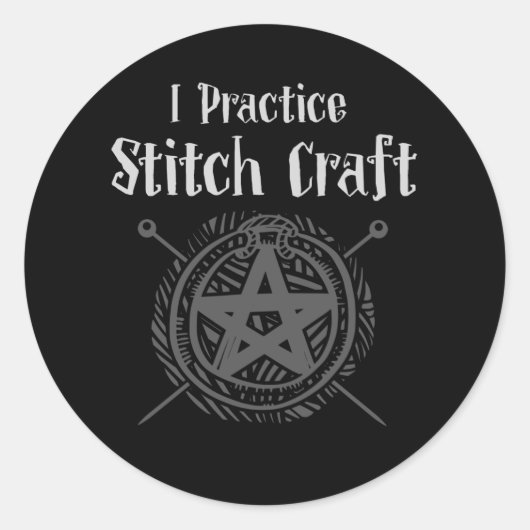 Crochet mama Witch Occult Crafting Yarn Lover Ronde Sticker (Voorkant)
