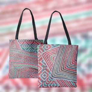 Crochet Multicolored Pattern Tote Bag