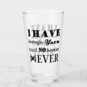 Crochet ・ Niet genoeg Yarn Crafts Typografie Glas (Achterkant)