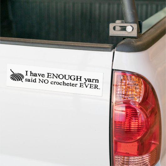 Crochet niet voldoende arnenkrukken bumpersticker (Op Truck)
