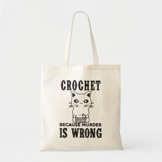 Crochet omdat de moord verkeerd is, Cat Lover Cat. Tote Bag (Voorkant)