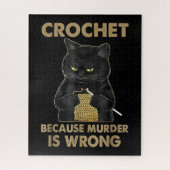 Crochet omdat Murder een verkeerde kroonkat is Legpuzzel (Verticaal)