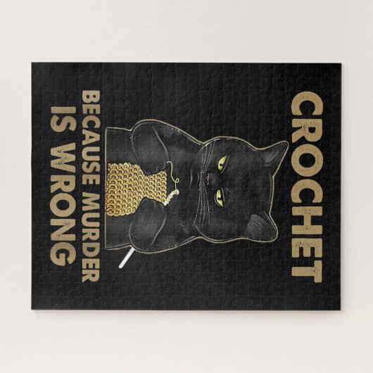 Crochet omdat Murder een verkeerde kroonkat is Legpuzzel (Horizontaal)