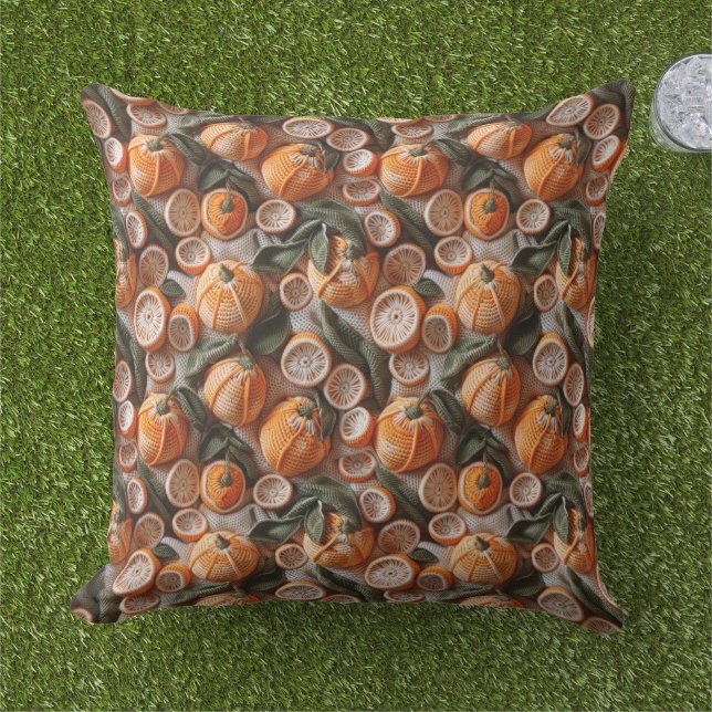 Crochet Oranges Citrus Fruit  Buitenkussen (Gras)